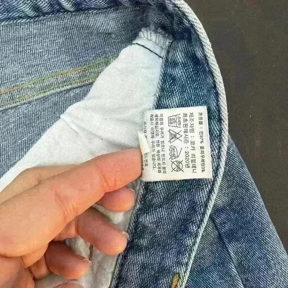 Coca Realdeni Korea 32 Jeans Cropped Frayed Thick Womens Pants Denim Trendy‎ - Picture 4 of 13